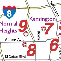 map to stop 6 of San Diego Pottery Tour